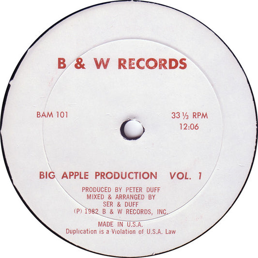 Various : Big Apple Production Vol. 1 (12", Mixed, Unofficial)