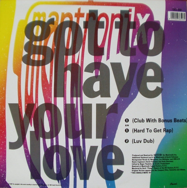 Mantronix Featuring Wondress* : Got To Have Your Love (12", Single)