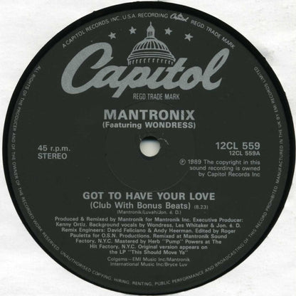 Mantronix Featuring Wondress* : Got To Have Your Love (12", Single)