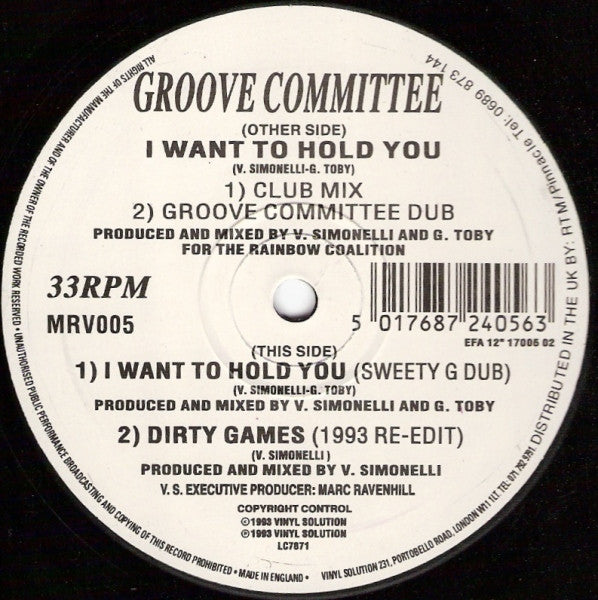 Groove Committee : I Want To Hold You (12")