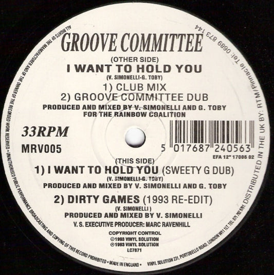 Groove Committee : I Want To Hold You (12")