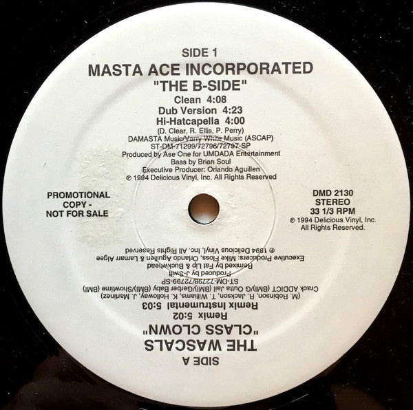 Masta Ace Incorporated / The Wascals : The B-Side / Class Clown (12", Promo)