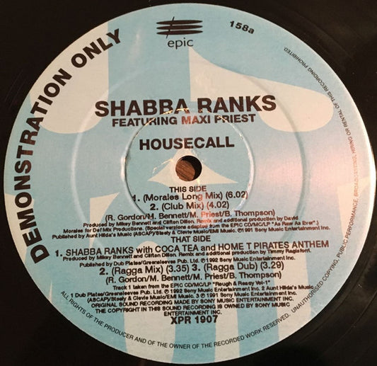 Shabba Ranks : Housecall / Pirates Anthem (12", Promo)