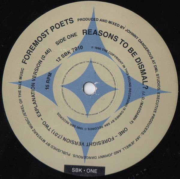 Foremost Poets : Reasons To Be Dismal ? (12")