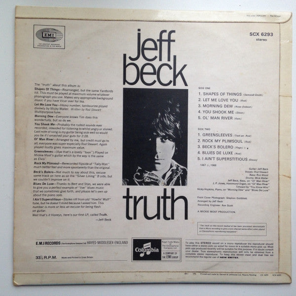 Jeff Beck : Truth (LP, Album, RP)