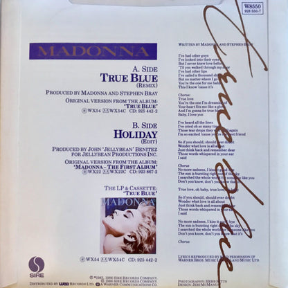 Madonna : True Blue (Remix) (7", Single, Pap)