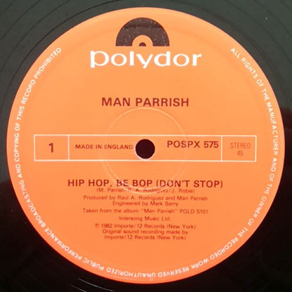 Man Parrish : Hip Hop, Be Bop (Don't Stop) (12", Single)