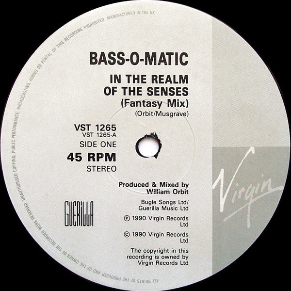 Bassomatic : In The Realm Of The Senses (12", Single)