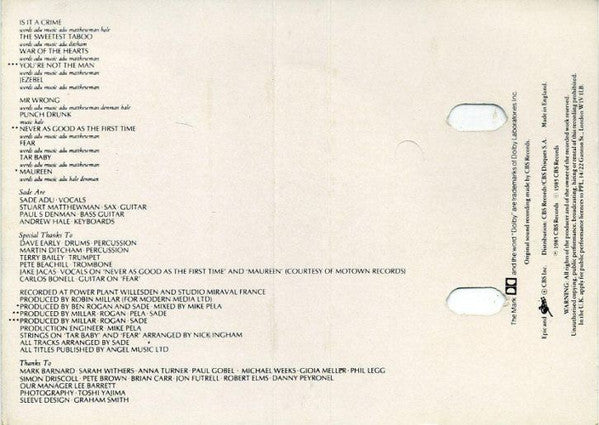 Sade : Promise (Cass, Album)