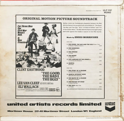 Ennio Morricone : The Good, The Bad And The Ugly • Original Motion Picture Soundtrack (LP, Album, Mono)