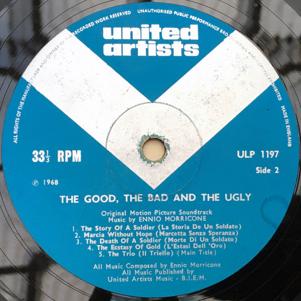 Ennio Morricone : The Good, The Bad And The Ugly • Original Motion Picture Soundtrack (LP, Album, Mono)