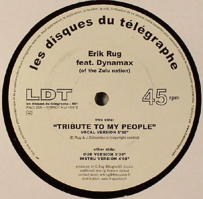 Erik Rug : Tribute To My People (12")