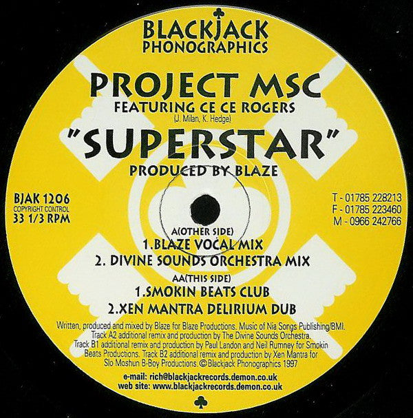 Project MSC Featuring Ce Ce Rogers : Superstar (12")