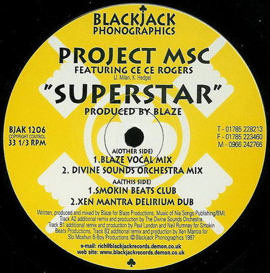 Project MSC Featuring Ce Ce Rogers : Superstar (12")