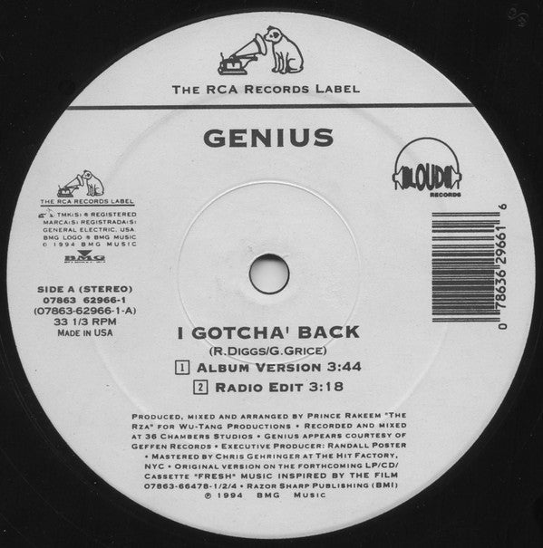 Genius* : I Gotcha' Back (12")
