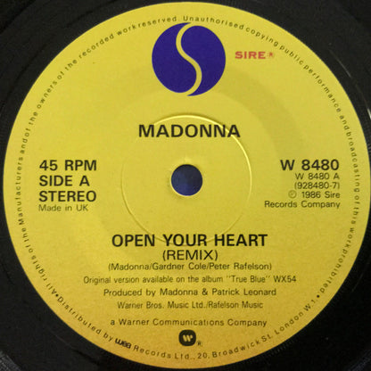 Madonna : Open Your Heart (Remix) (7", Single, Pap)