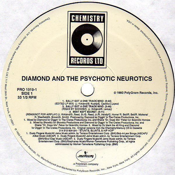 Diamond* And The Psychotic Neurotics : Sally Got A One Track Mind (12", Promo)