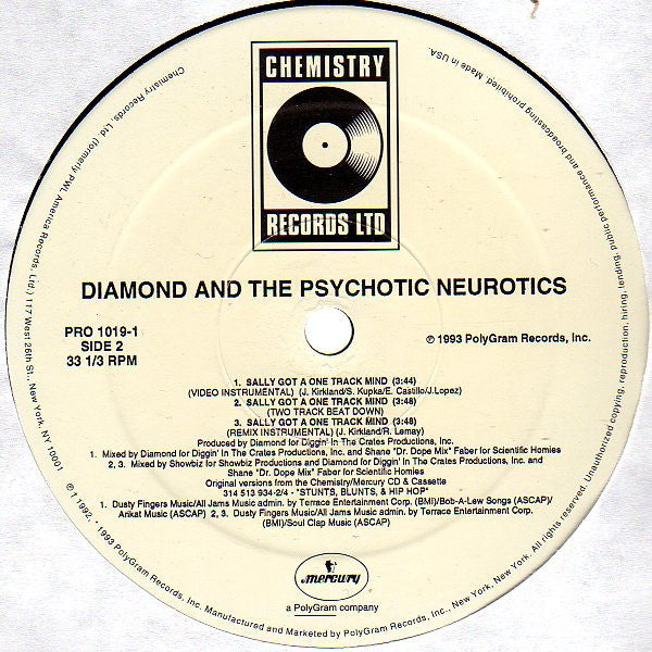 Diamond* And The Psychotic Neurotics : Sally Got A One Track Mind (12", Promo)