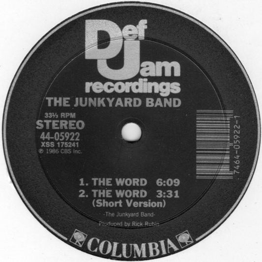 The Junkyard Band : The Word / Sardines (12", Single)