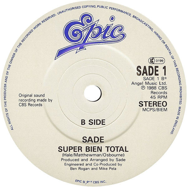 Sade : Love Is Stronger Than Pride (7", Single)