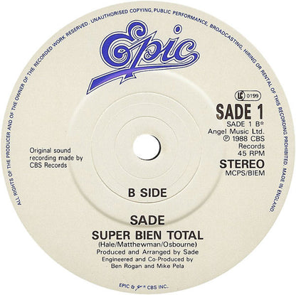 Sade : Love Is Stronger Than Pride (7", Single)