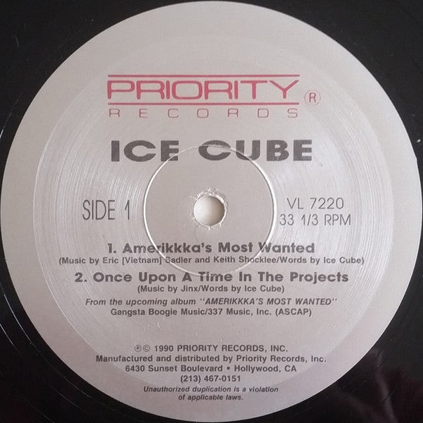Ice Cube : AmeriKKKa's Most Wanted (12", Maxi)