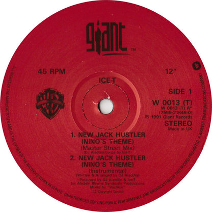 Ice-T : New Jack Hustler (Nino's Theme) (12", Single)