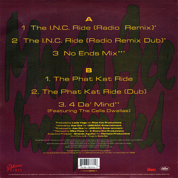 Masta Ace Incorporated : The INC Ride (12", Maxi)