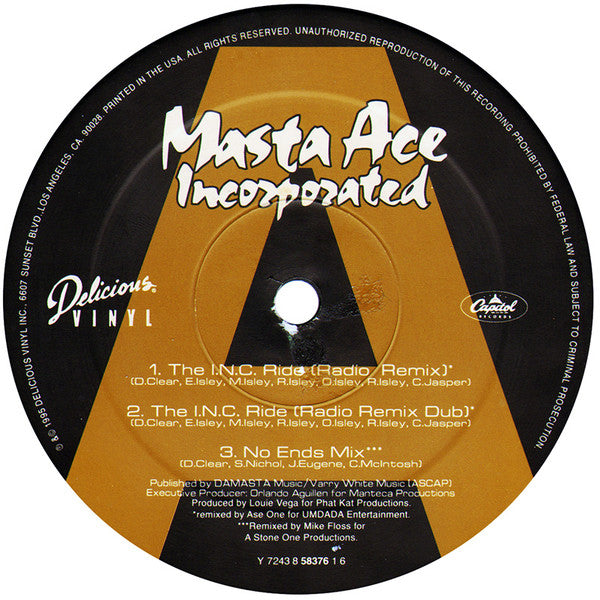 Masta Ace Incorporated : The INC Ride (12", Maxi)
