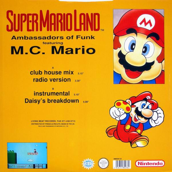 Ambassadors Of Funk Featuring M.C. Mario* : SuperMario Land (12")