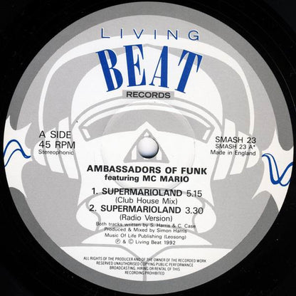 Ambassadors Of Funk Featuring M.C. Mario* : SuperMario Land (12")