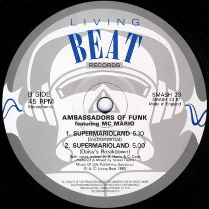 Ambassadors Of Funk Featuring M.C. Mario* : SuperMario Land (12")