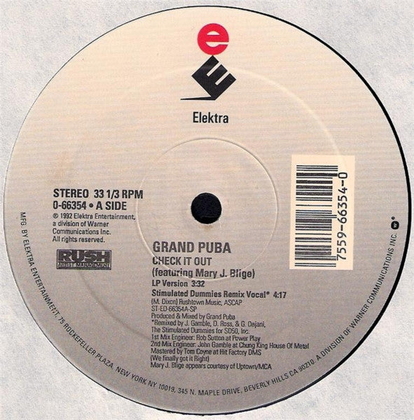 Grand Puba Featuring Mary J. Blige : Check It Out (12", SRC)