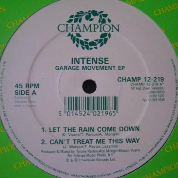 Intense (2) : Garage Movement EP (12", EP)