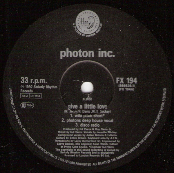 Photon Inc. : Give A Little Love (12")