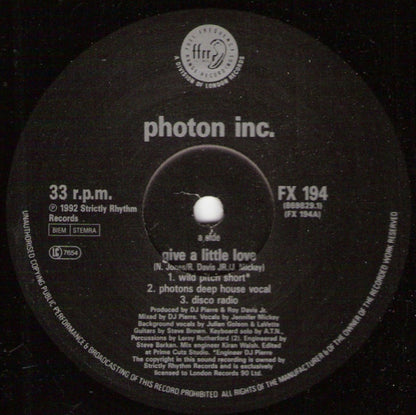 Photon Inc. : Give A Little Love (12")