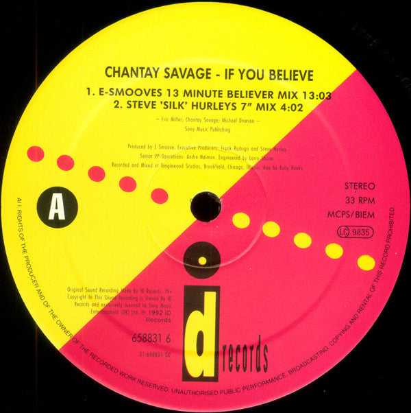 Chantay Savage : If You Believe (12")