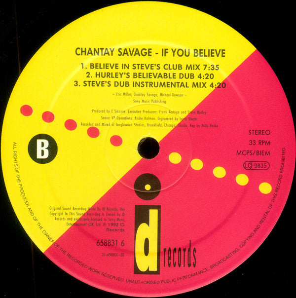 Chantay Savage : If You Believe (12")