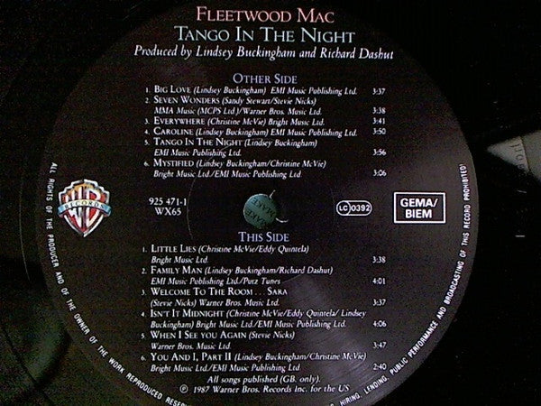 Fleetwood Mac : Tango In The Night (LP, Album, RP, Lyn)
