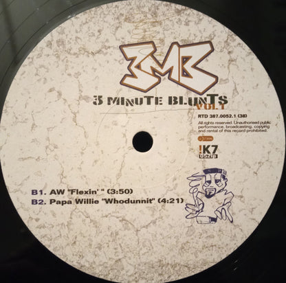Various : 3MB - 3 Minute Blunts Vol. 1 (The Sound Of Detroit Instrumental Hip Hop) (2xLP, Comp)