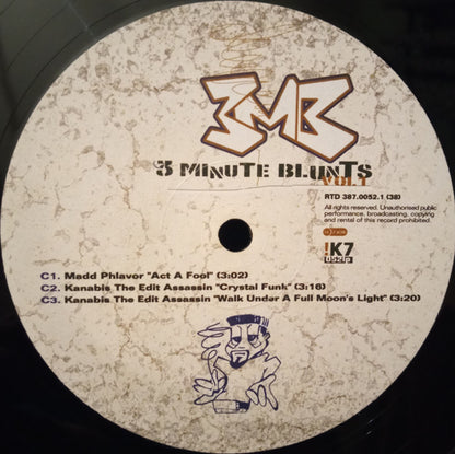 Various : 3MB - 3 Minute Blunts Vol. 1 (The Sound Of Detroit Instrumental Hip Hop) (2xLP, Comp)