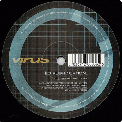 Ed Rush / Optical* : Lifespan / Crisis (12")