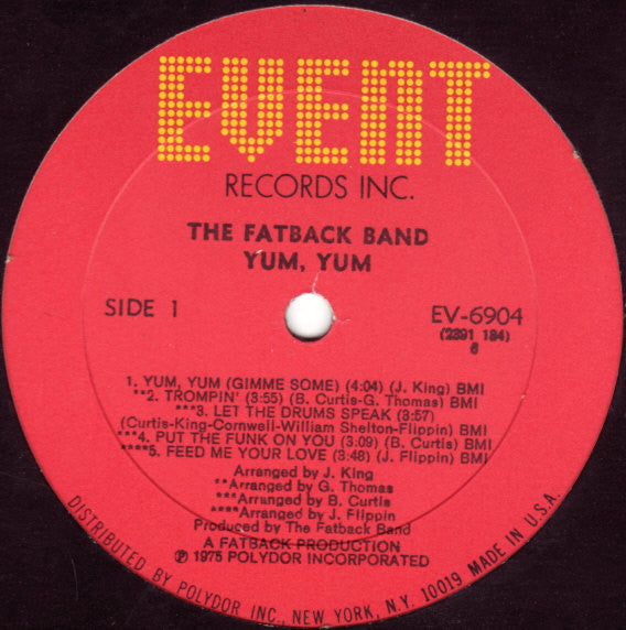 The Fatback Band : Yum Yum (LP, Album, All)