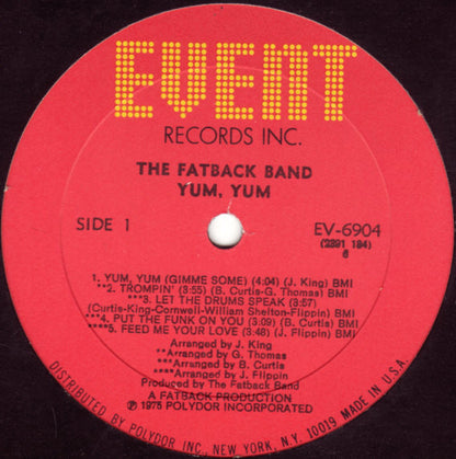 The Fatback Band : Yum Yum (LP, Album, All)