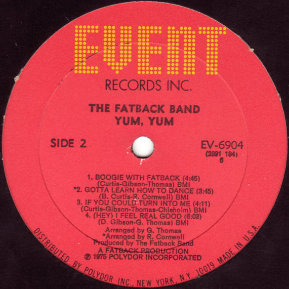 The Fatback Band : Yum Yum (LP, Album, All)