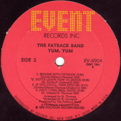 The Fatback Band : Yum Yum (LP, Album, All)