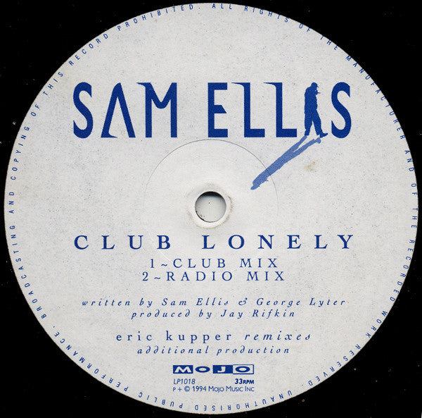 Sam Ellis : Club Lonely (Eric Kupper Remixes) (12")