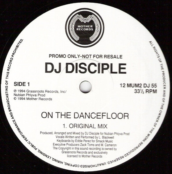 DJ Disciple : On The Dancefloor (12", Promo)
