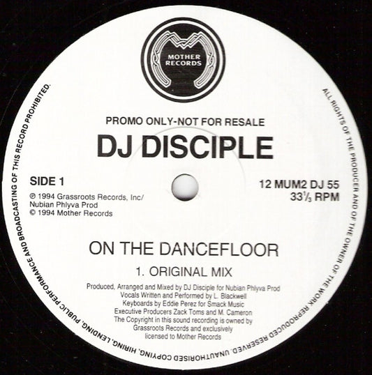 DJ Disciple : On The Dancefloor (12", Promo)