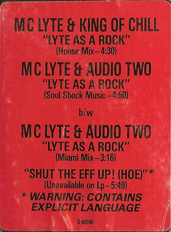 M C Lyte* : Lyte As A Rock (12", SRC)
